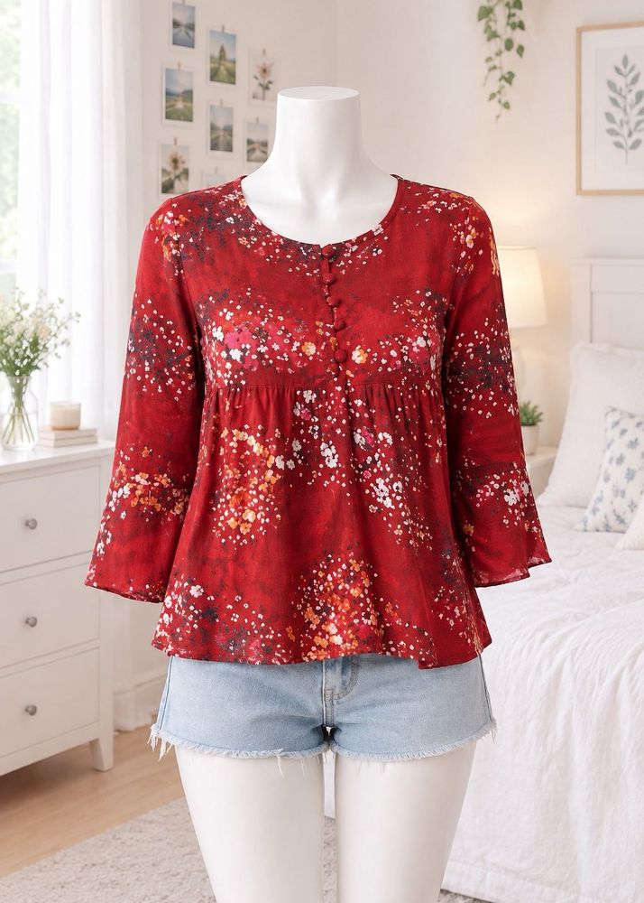 Maroon Floral Printed top
