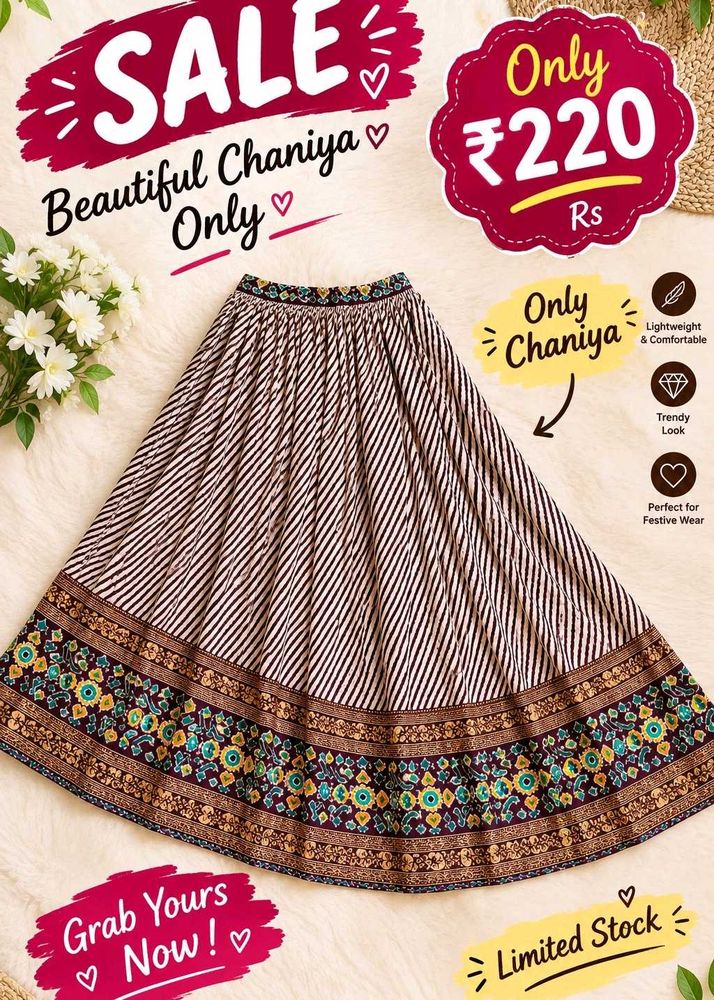 Beautiful Striped Chaniya Skirt