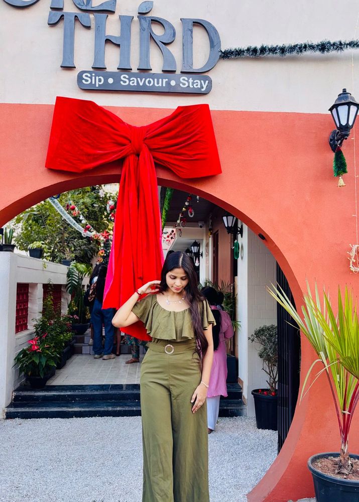 Stylish Olive Green Ruffled Jumpsuit