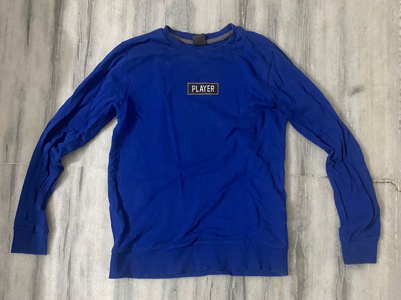 Blue "PLAYER" Graphic Sweatshirt