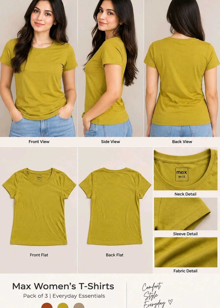 Max Women's Mustard Yellow T-Shirt