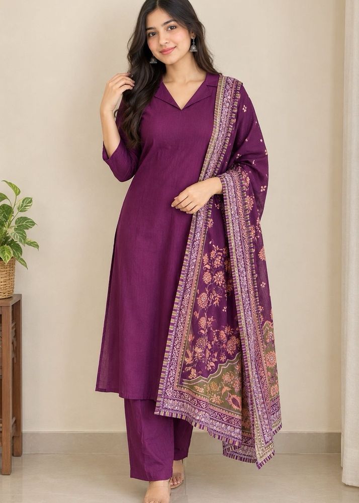 Elegant Purple Kurta Set with Dupatta