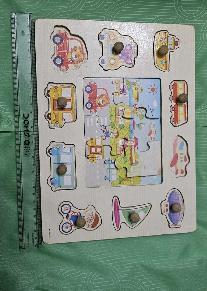 Wooden Peg Puzzle - Vehicles &amp; Transportation