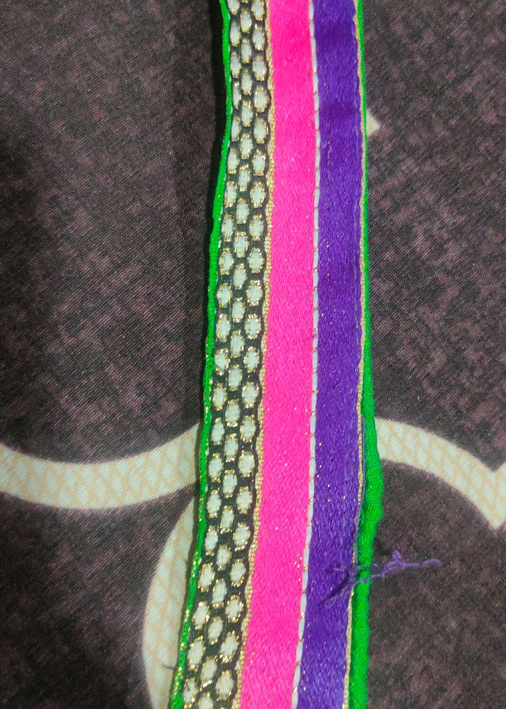 multicolore light weight thin  saree lace