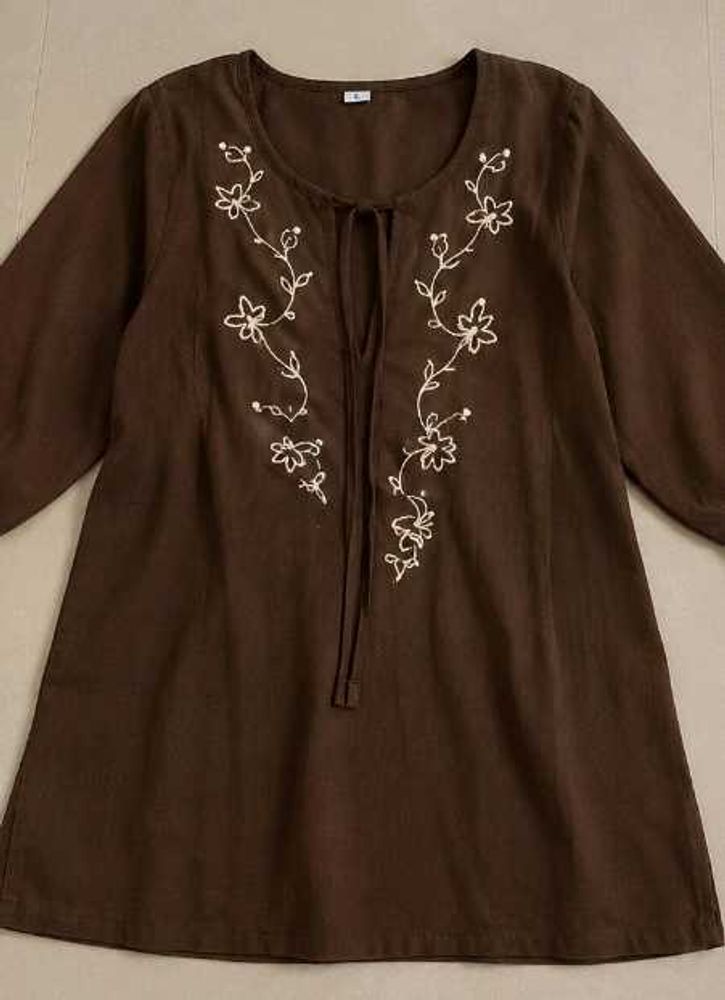 Embroidered Brown Kurta✨🤎