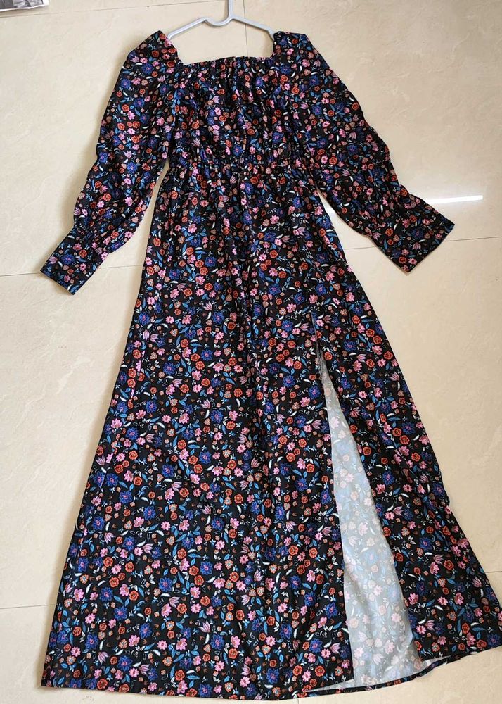 Floral Print Maxi Dress with Slit 5