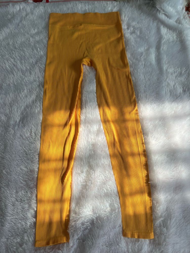 Mustard Ribbed Leggings