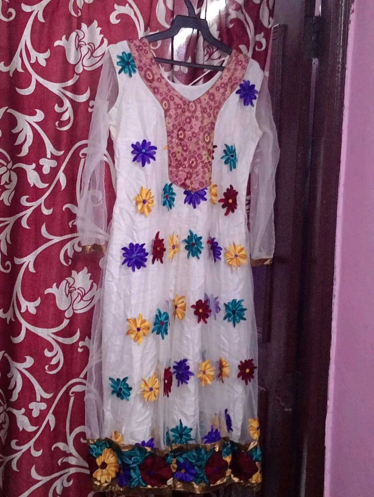 Elegant Floral Embroidered gown