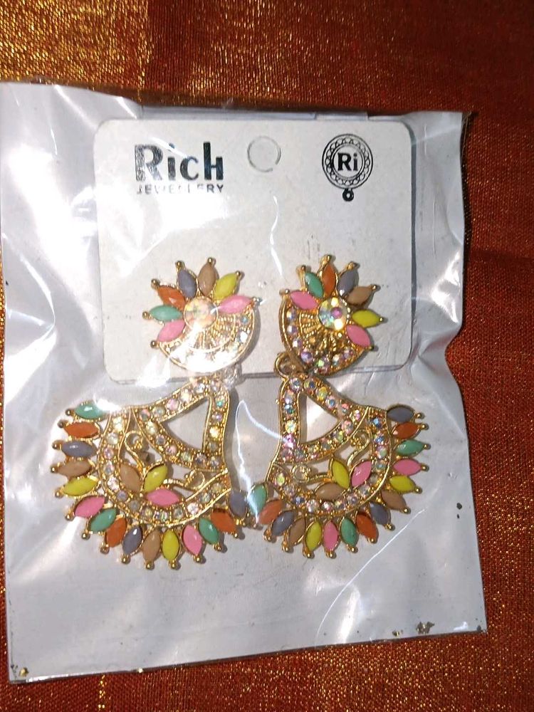 Boho Multicolored Drop Earrings