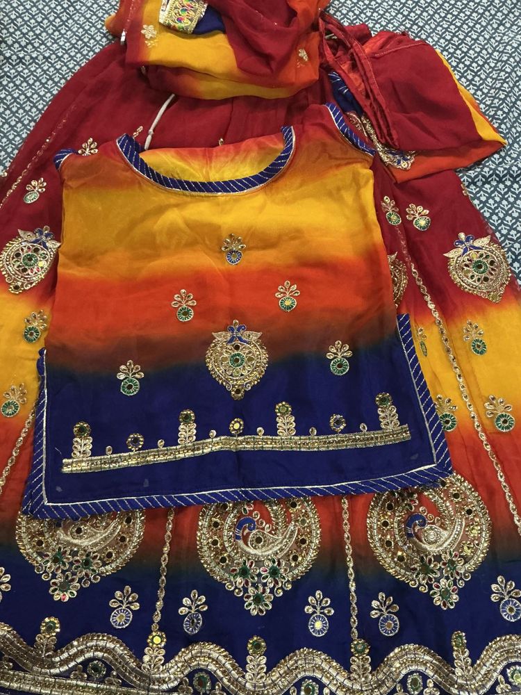 Embroidered Ombre rajputi poshak