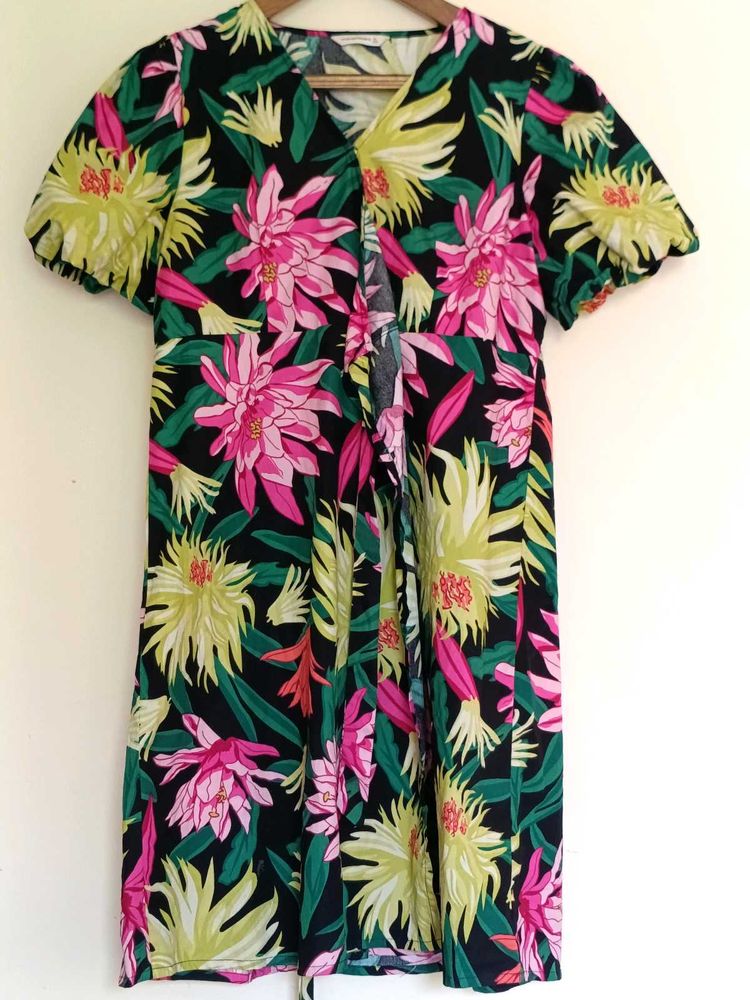 Vibrant Floral Print Dress