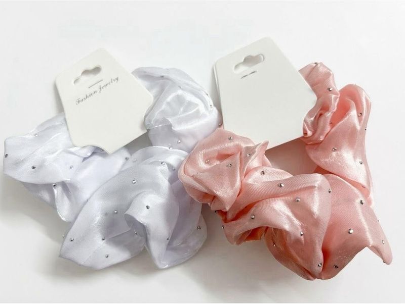 Sparkling Satin Scrunchies - Set of 2(brand new)