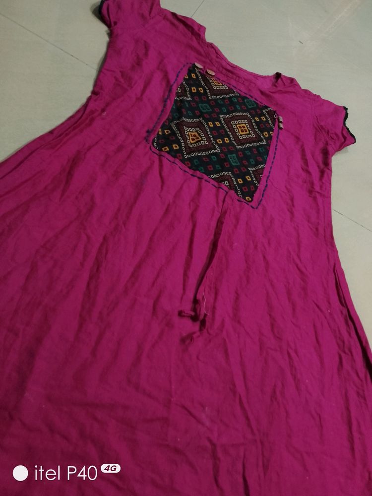Rose Pink Anarkali Kurthi