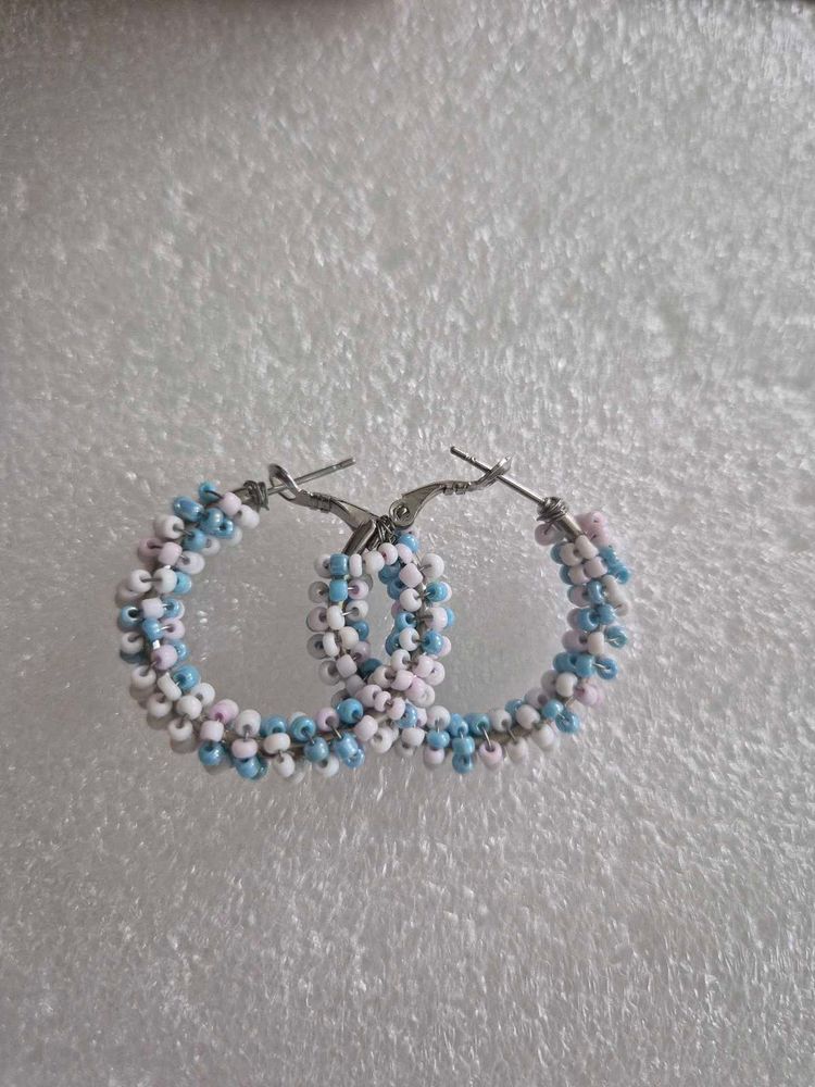 Beaded Hoop Earrings - Unused