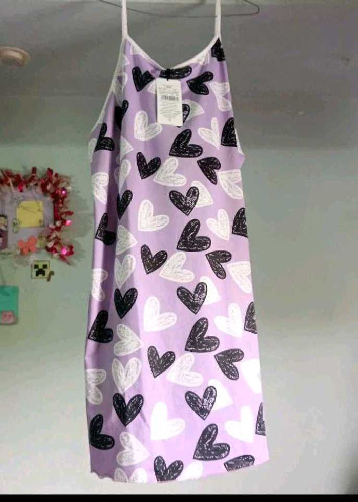 Cute Heart Print Nightdress