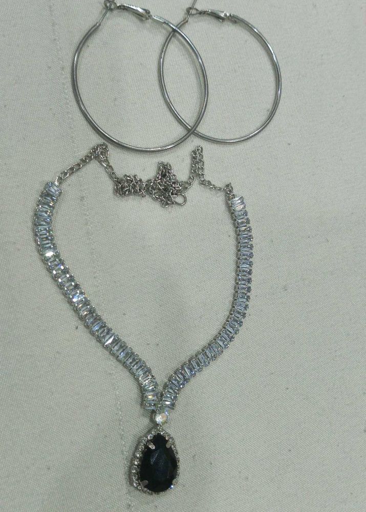 Elegant Necklace &amp; Hoop Earring Set