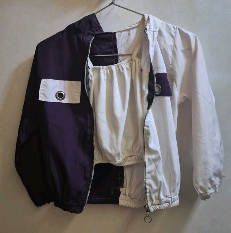 Chic Color Block Bomber Jacket