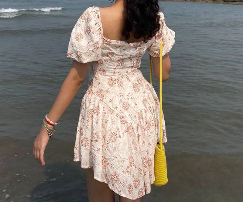 Floral Puff Sleeve Mini Dress