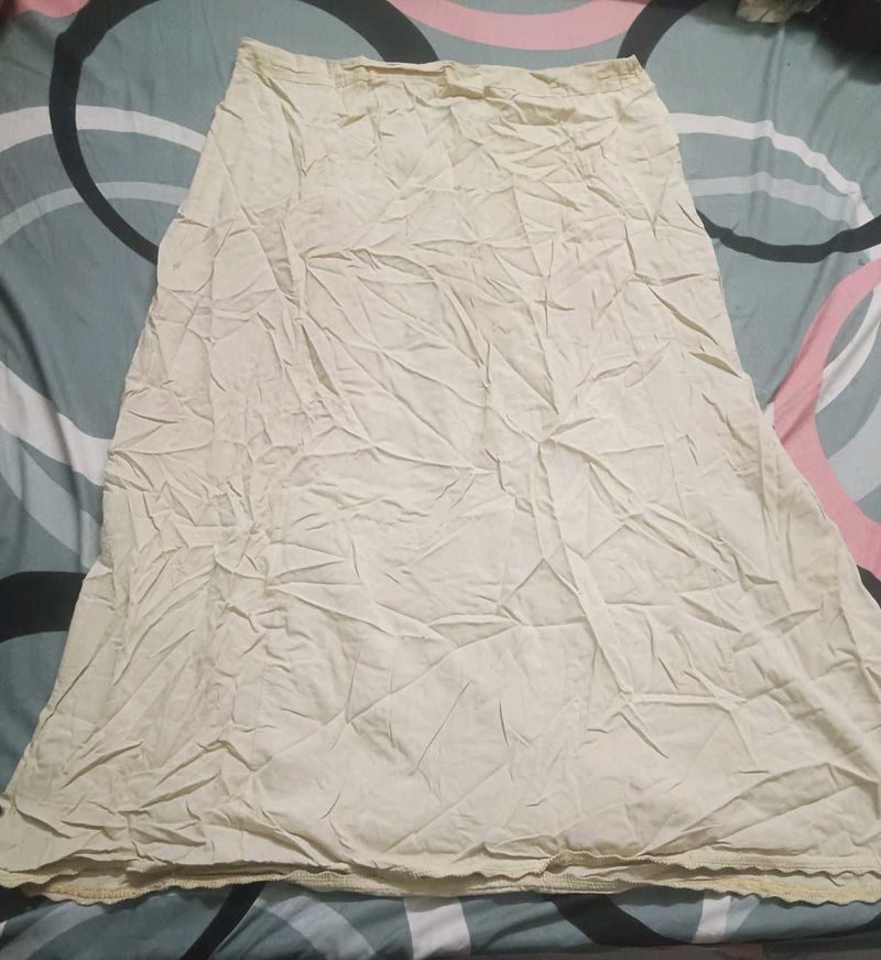 Cream A-line Ghaghra for Saree