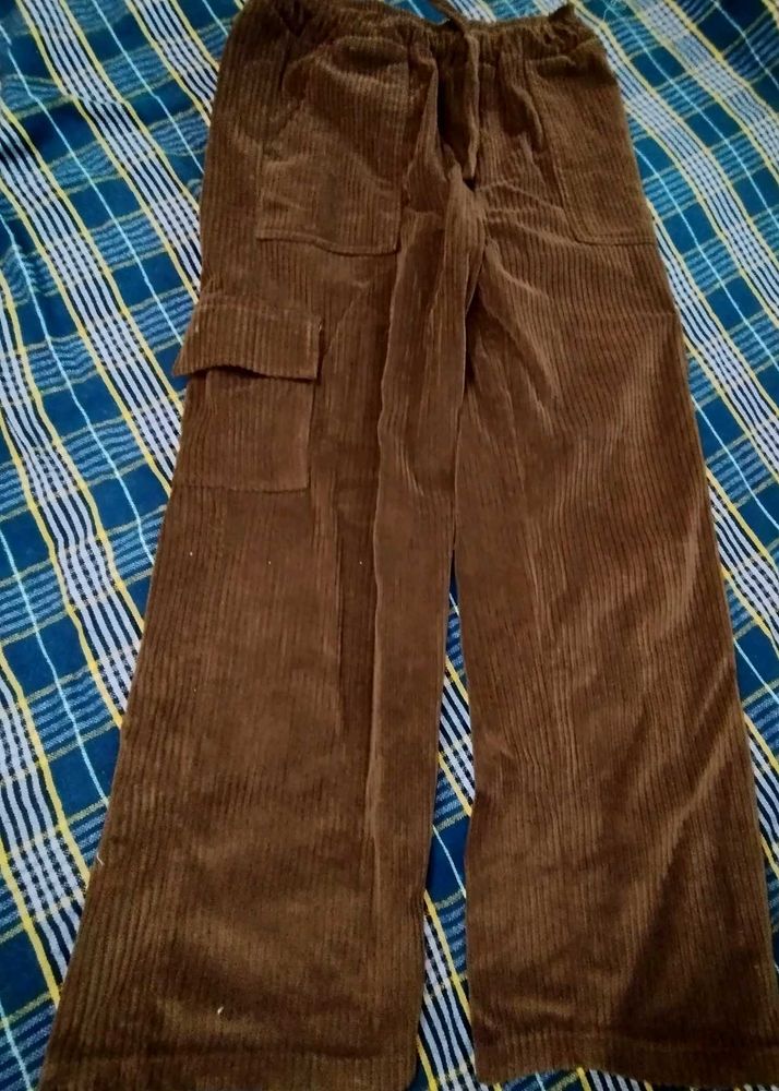 Brown Corduroy Cargo Pants