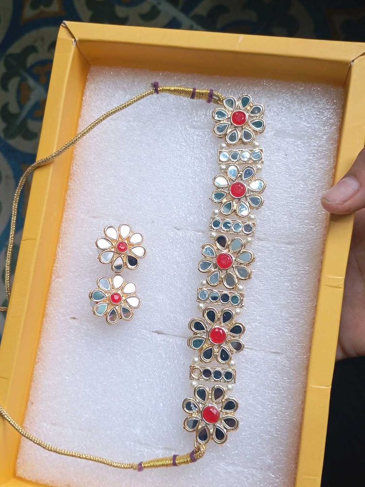 Ethnic Choker Necklace and Earring Set