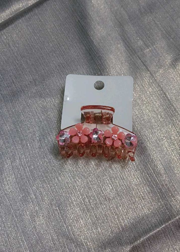 Pink Flower Hair Claw Clip
