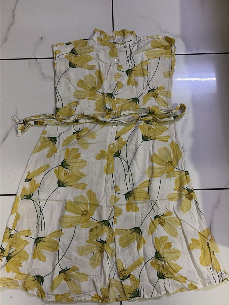 Floral Print Button-Down Midi Dress
