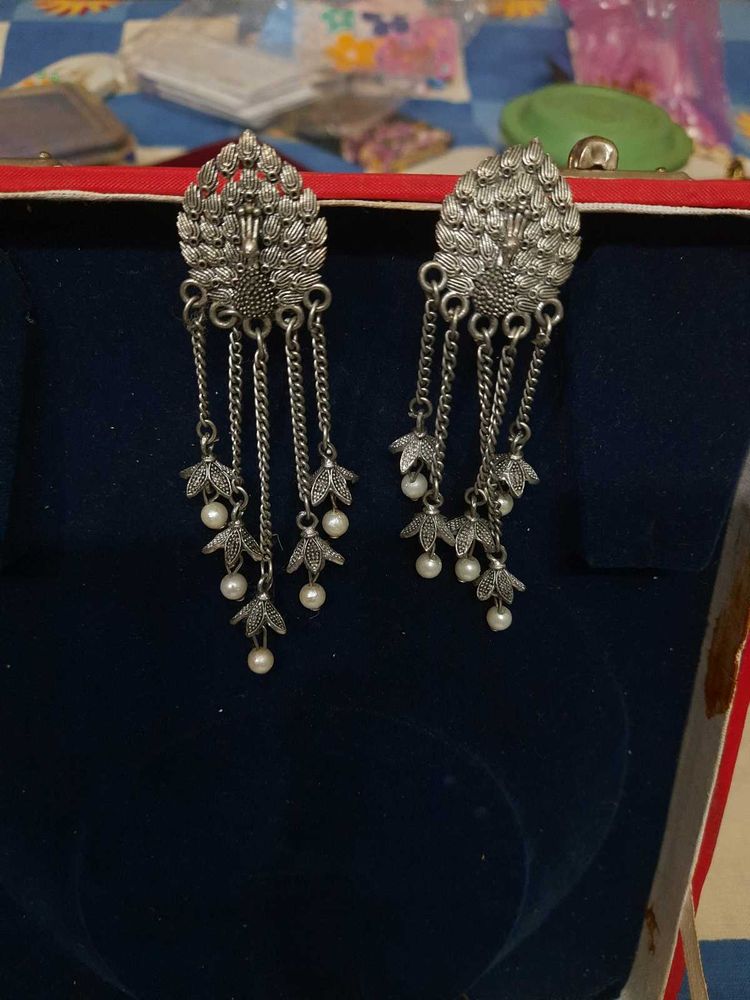 Peacock Design Dangle Earrings Jhumka