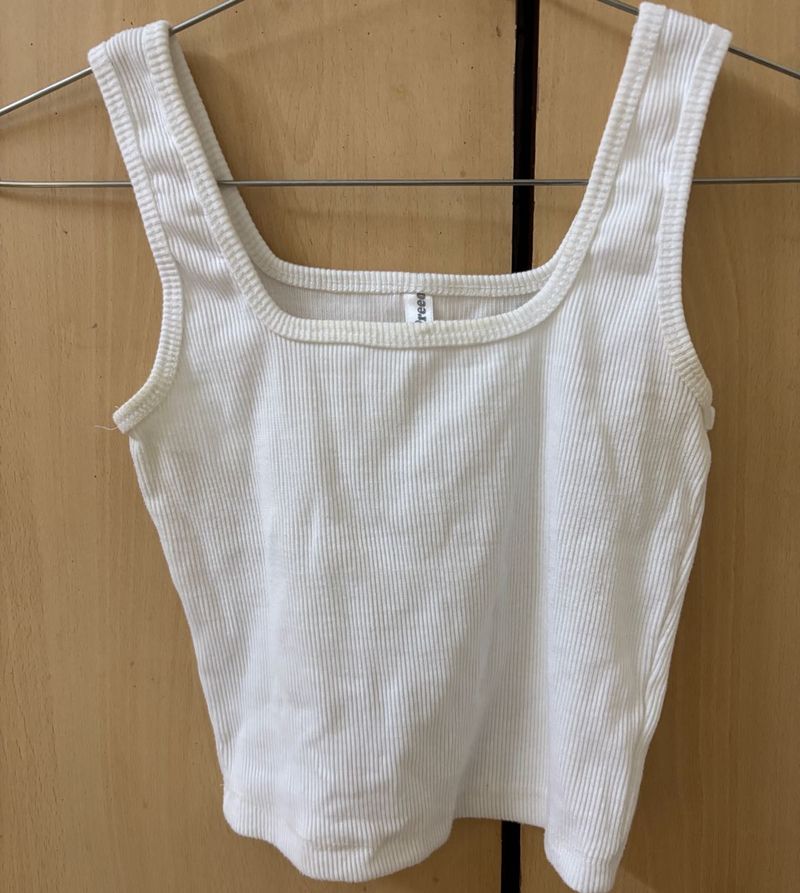 Ribbed Square Neck Tank Top
