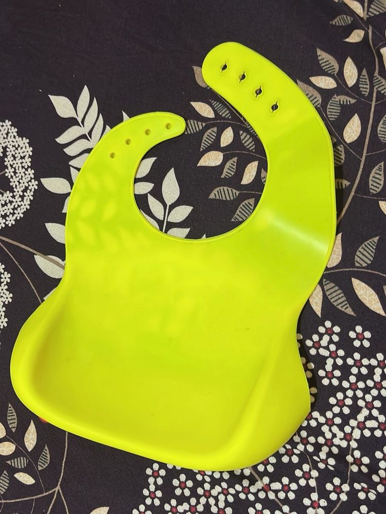Yellow Silicone Baby Bib