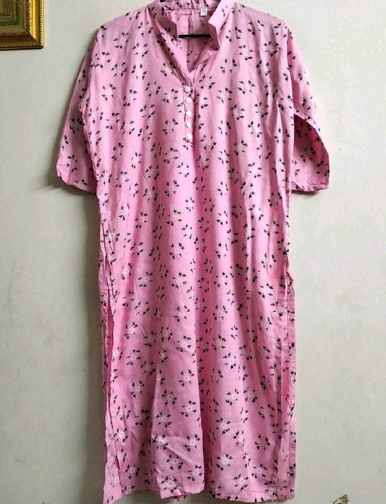 Pink Floral Print Kurta