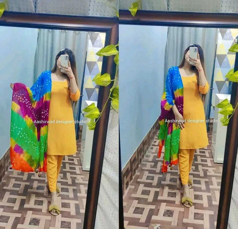Brand New Boutique Kurta Set with Bandhani Dupatta