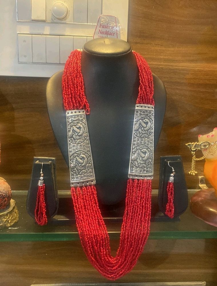 Boho Tribal Necklace With Earrings