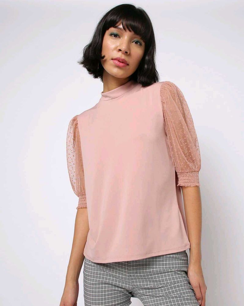 Chic Mesh Sleeve Top
