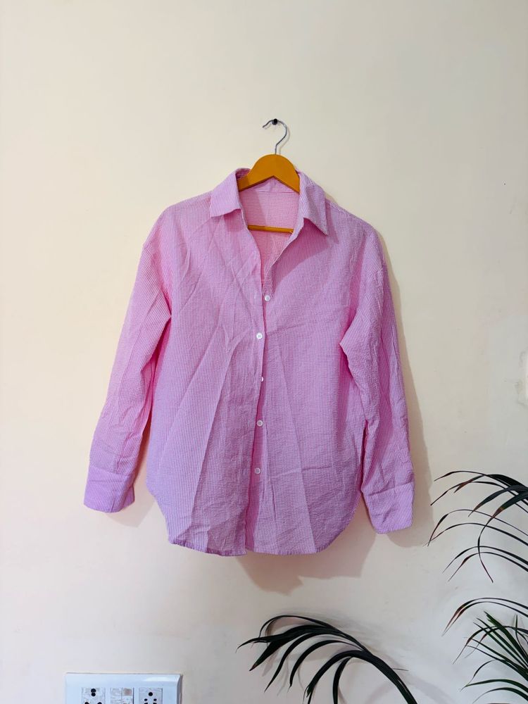 Chic Pink Button-Up Shirt