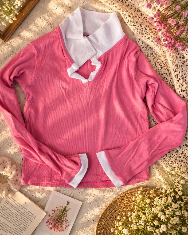 Cute Pink Long Sleeve Top🌷✨