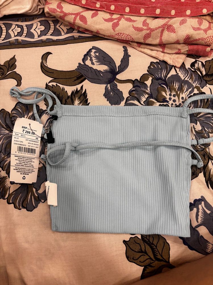 Light Blue Ribbed Tank Top