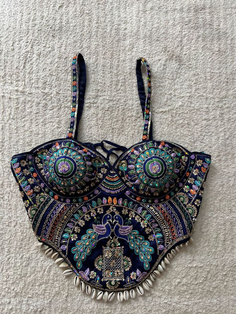 Navratri Embroidered Peacock Blouse