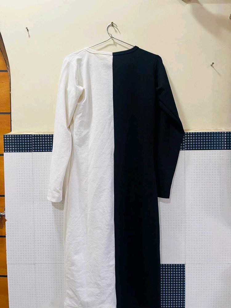Two-Tone Long Sleeve Dress