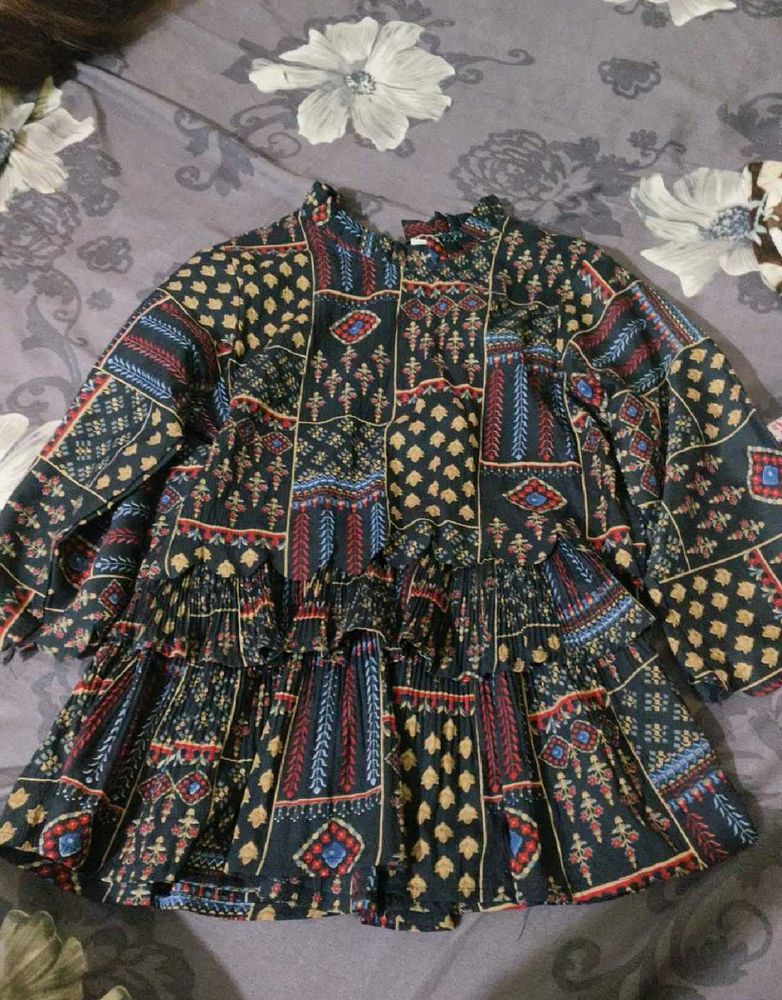 Bohemian Print Ruffled Kurta (combo offer)
