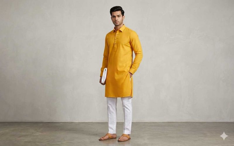 Men's Yellow Kurta Set