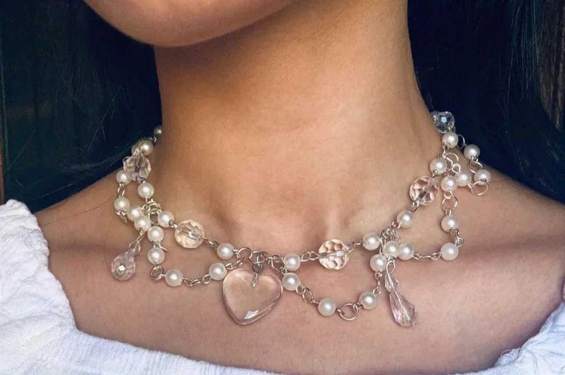 Charming Pearl &amp; Crystal Charm Necklace