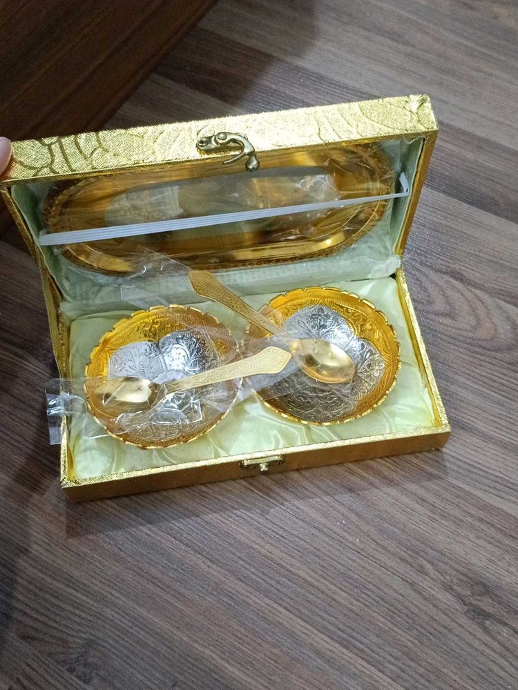 Decorative Gold &amp; Silver Plated Bowl Set