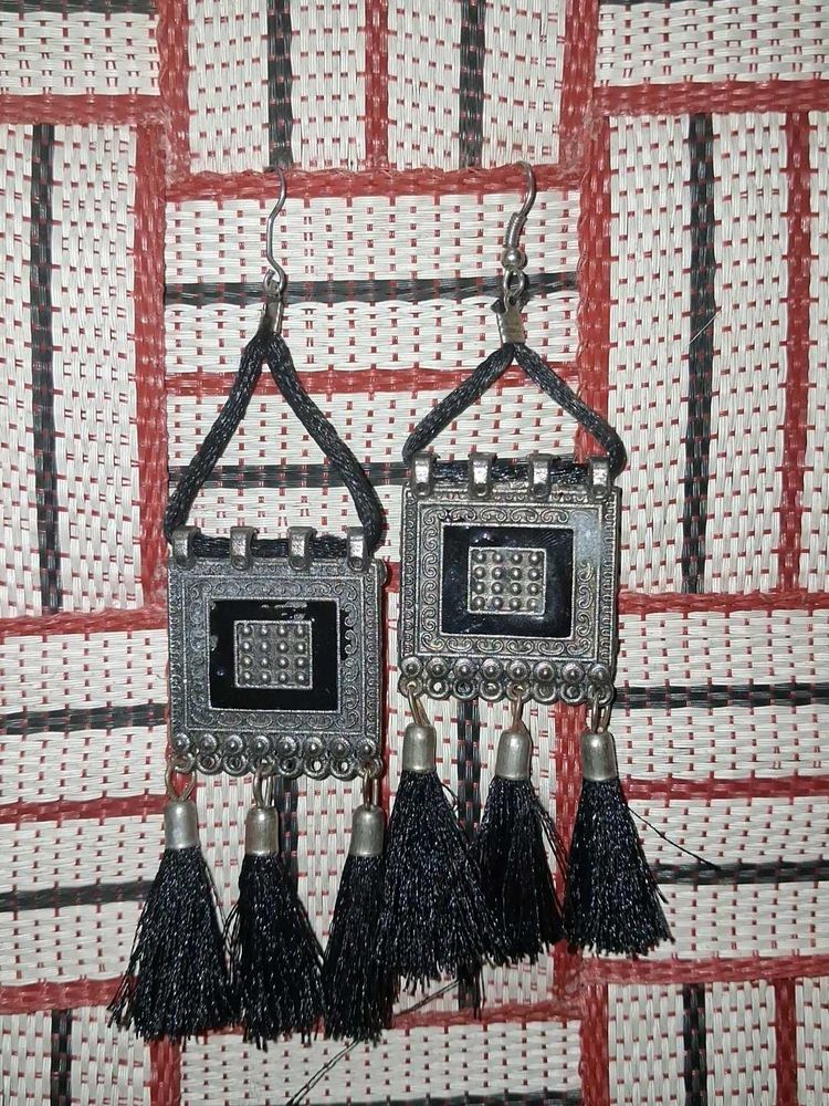 Bohemian Tassel Square Earrings