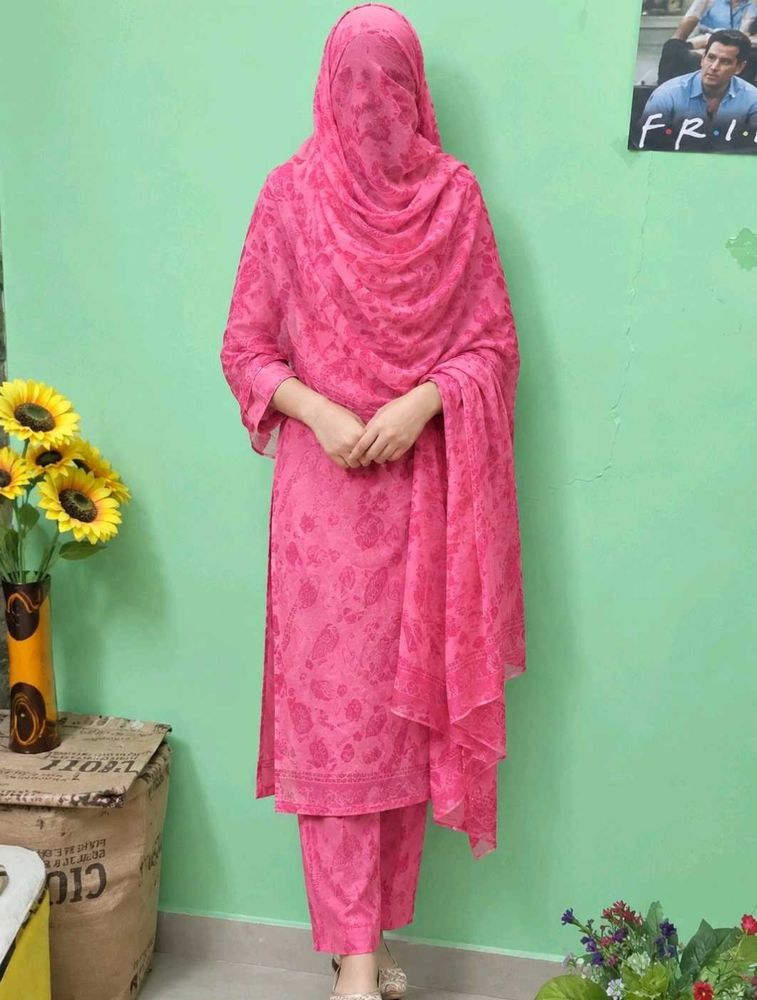 Pretty Pink Printed Scarf