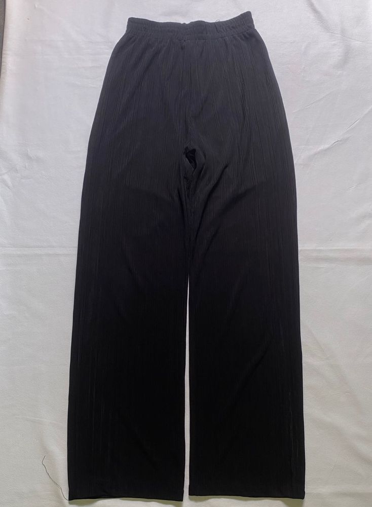 Black Wide Leg Pleated Pants