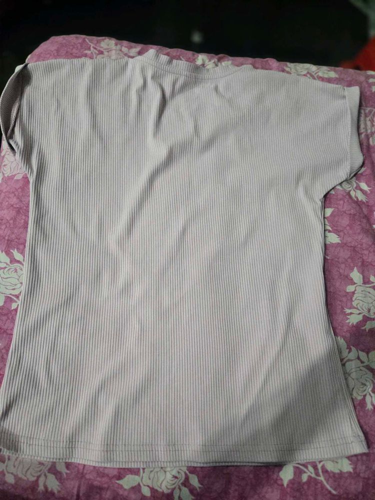 Ribbed Knit T-Shirt