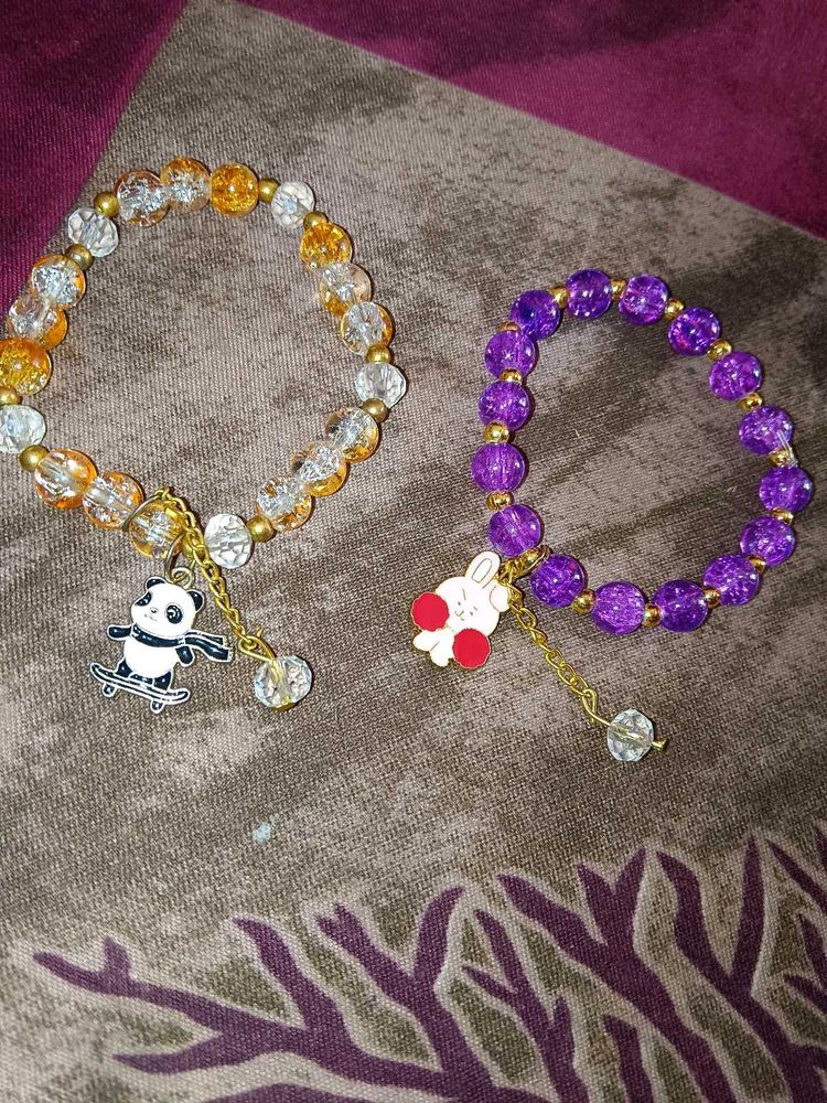 (set of 2)Cute Panda &amp; Bunny Bracelets