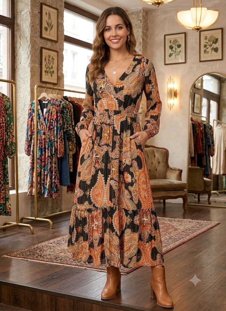Zudio Paisley Print Maxi Dresss
