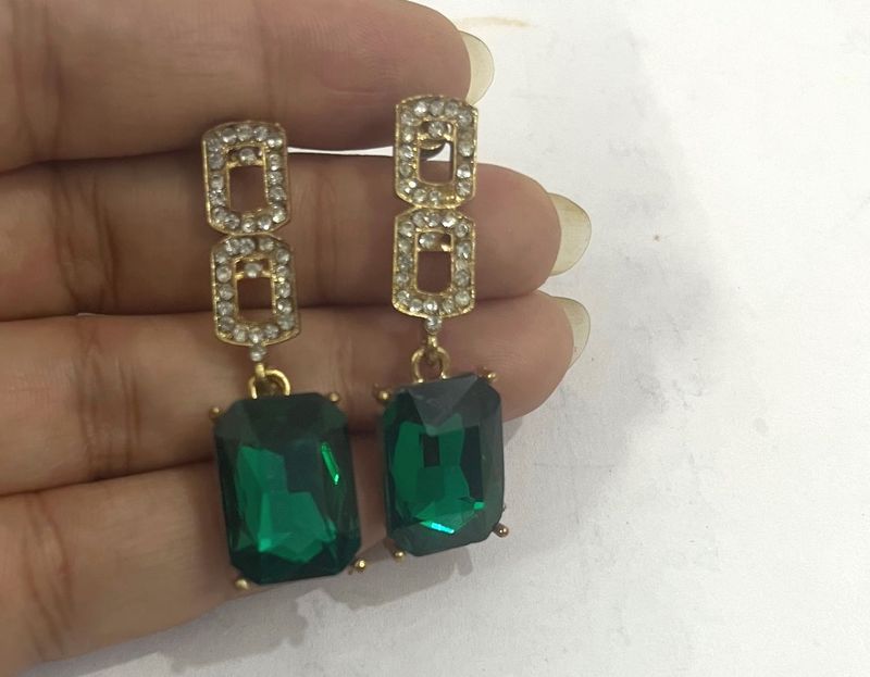 Emerald Dangle Earrings